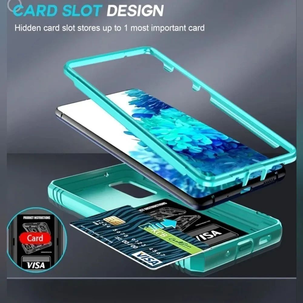 🔸️NIB Turquoise Mint Galaxy S20 FE 5G Screen Protector & Phone Case Set